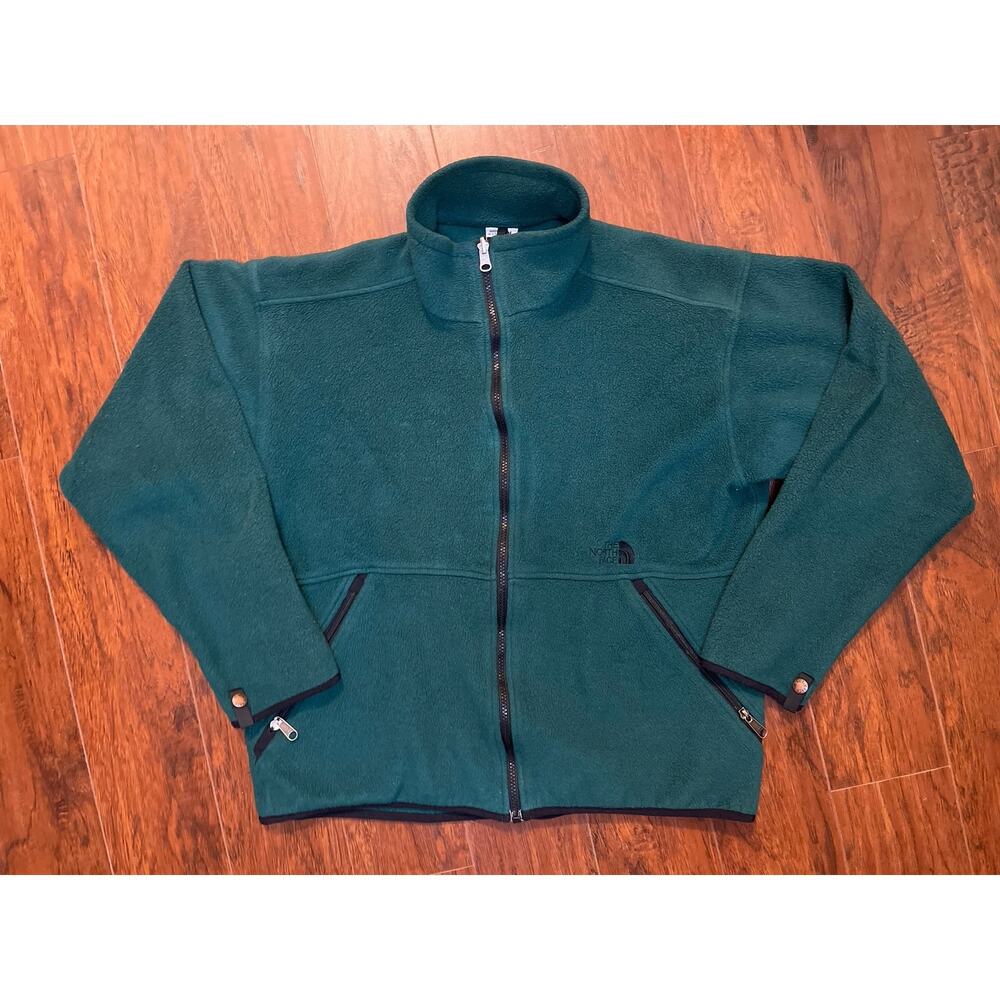 VTG The North Face Adult Medium Fleece Jacket Green Made in USA